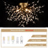 Modern Gold Crystal Sputnik Semi Flush Ceiling Light 4-Light